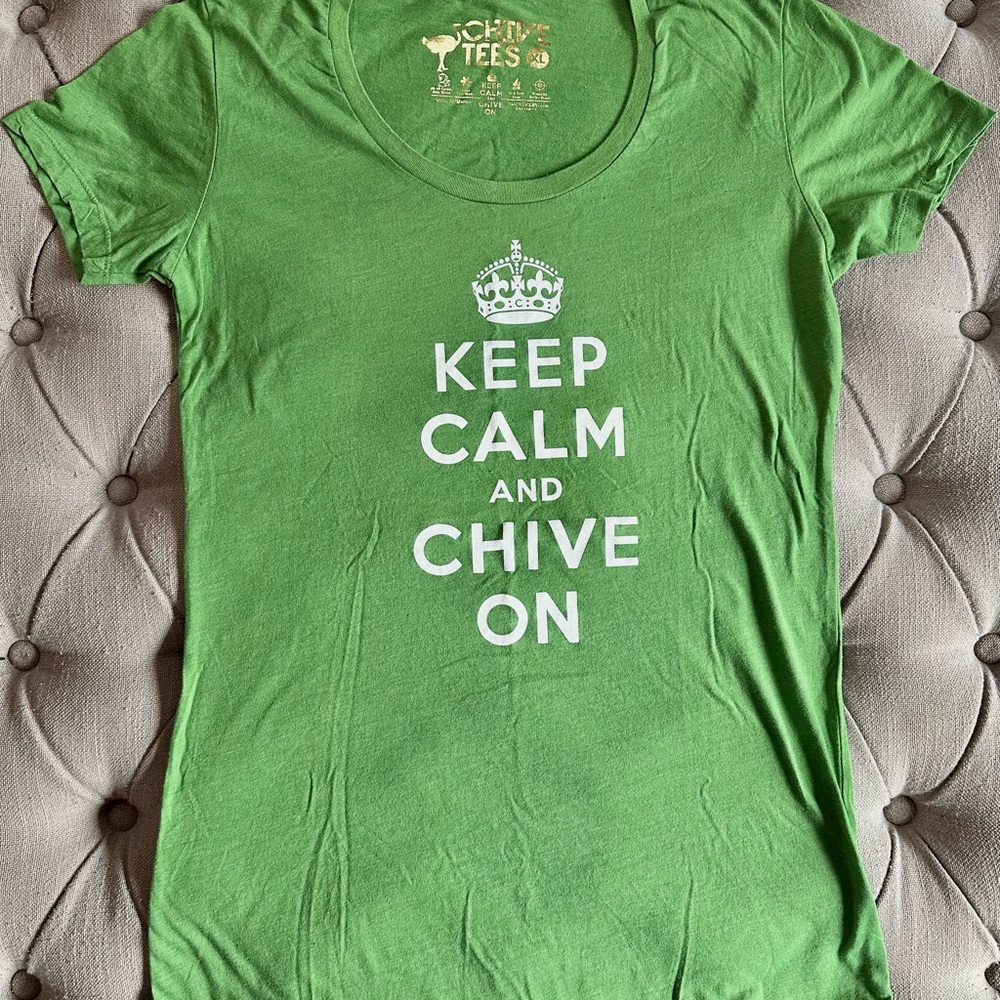 Green Chive Tee - Keep Calm and Chive On
